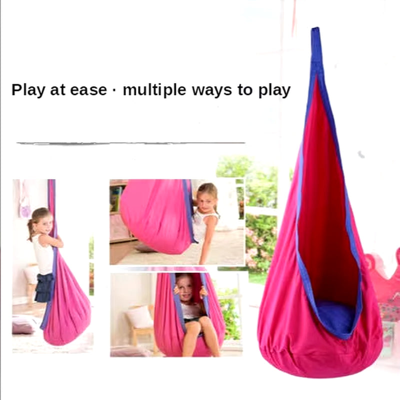 New Children'S Hanging Chair Portable Parachute Cloth Swing Bed Indoor Courtyard Model with Inflatable Cushion Hanging Chair