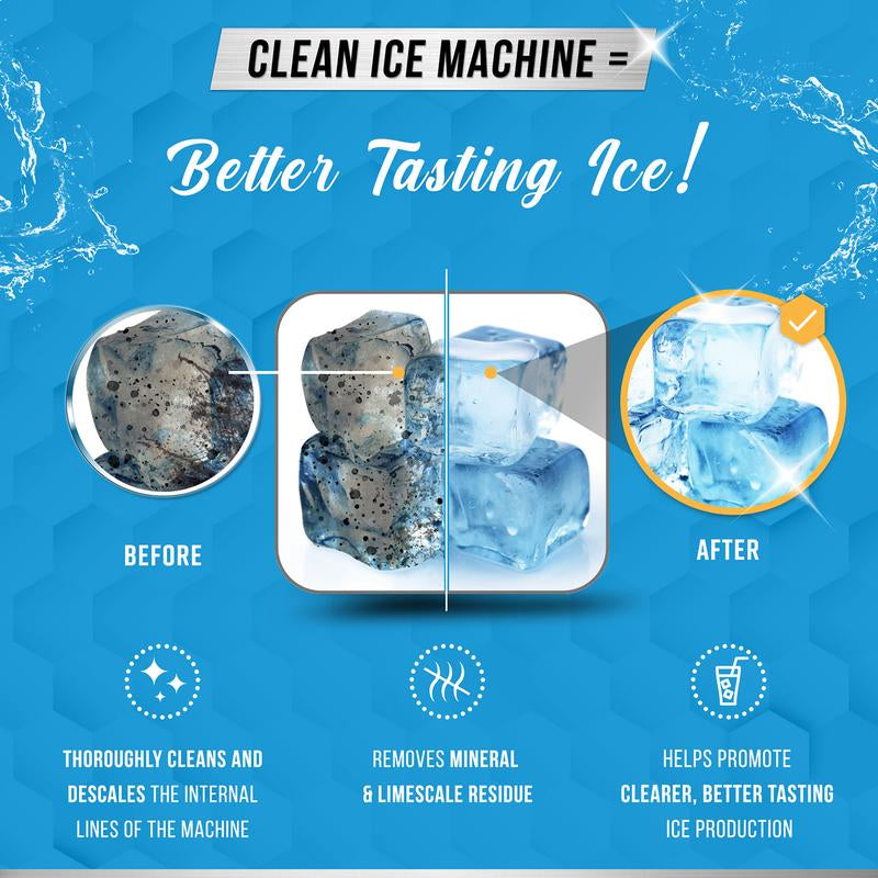 Ice Machine Cleaner Maker Descaler - 24 ACTIVE Clean Tablets Compatible with Frigidaire, Opal, GE Profile, Kitchenaid, Nickel Safe Scale Remover for Countertop, Nugget Ice Makers - Bulk 1 Year Supply Key Product Feature