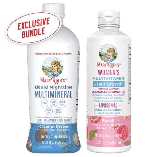 Maryruth'S Hair Growth + Sleep Bundle - Women'S Multivitamin + Hair Growth Liposomal & Liquid Nighttime Multimineral Healthcare Biotin Bathroom