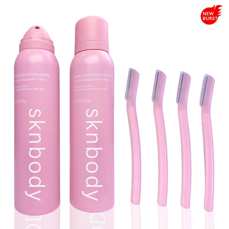 SKNBODY Hair Identifier Spray and Dermaplanerset Body Care Flawless Hair Identifier Spray Watery Hair Removal Razor Wax Comfort Cosmetic Shaving Cream Odor