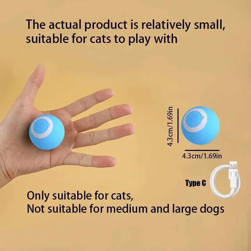 Electric Cat Ball Toys Automatic Rolling Ball Faux Tail Rechargeable Smart Pet Interactive Toy Dog Cat Training Imitate Mouse