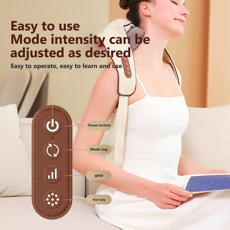 Noaging Neck Massager-Wireless, Portable & Rechargeable Therapy Device for Pain Relief, Relaxation & Stress Reduction Adjustable Intensity & Ergonomic Design. Durable Lightweight Relaxing Removable Comfort